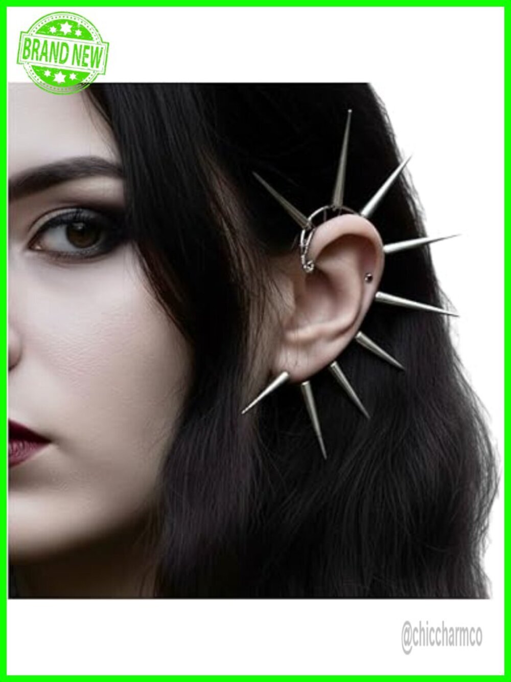 Spiked Ear Cuff Handmade Large Punk Rock Ear Wrap Tribal Jewelry Men Goth